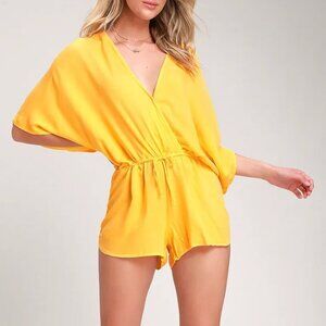 Bebe > NWOT Marigold Summer Beach Short-sleeve Shorts Romper Jumpsuit > S/M